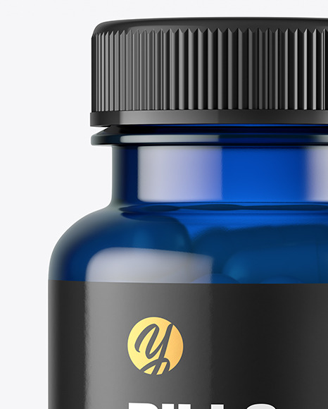 Blue Pills Bottle Mockup