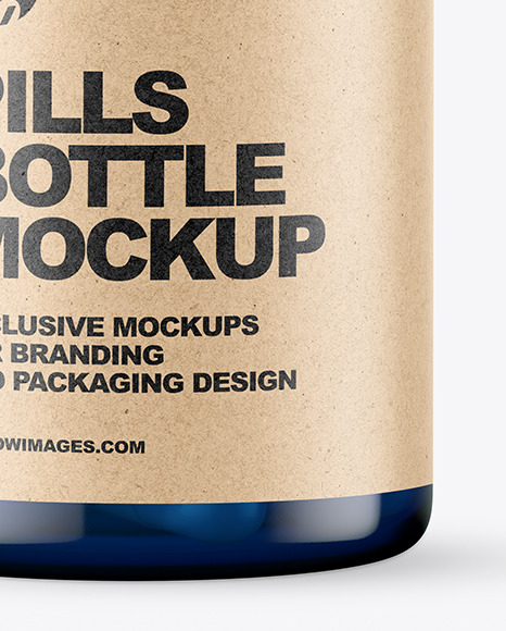 Blue Pills Bottle Mockup