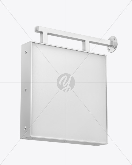 Metallic Square Signboard Mockup