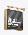 Metallic Square Signboard Mockup