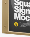 Metallic Square Signboard Mockup