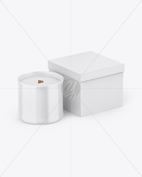 Paper Box W/ Glossy Candle Mockup