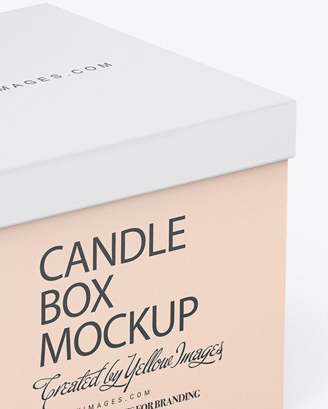 Paper Box W/ Glossy Candle Mockup