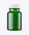 Frosted Green Pills Bottle Mockup