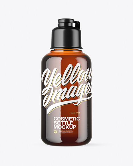 Amber Cosmetic Bottle Mockup