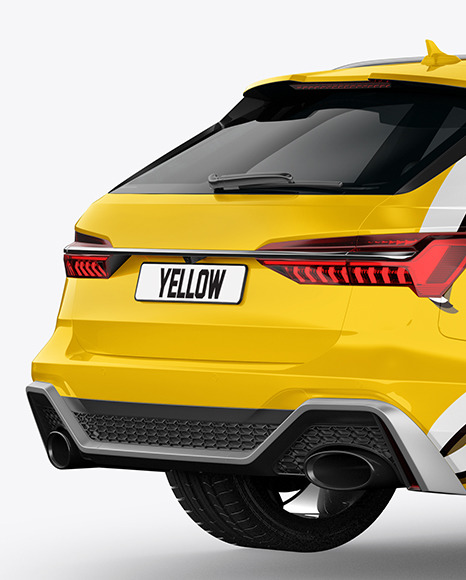 Sport Car Mockup - Back Half Side View