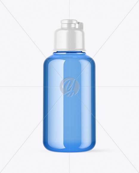 Blue Cosmetic Bottle Mockup