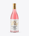 Clear Glass Pink Wine Bottle Mockup