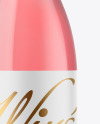 Clear Glass Pink Wine Bottle Mockup