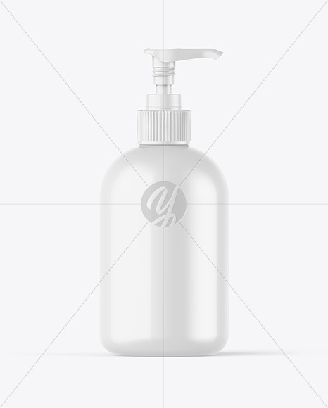 Glossy Bottle w/ Open Pump Mockup