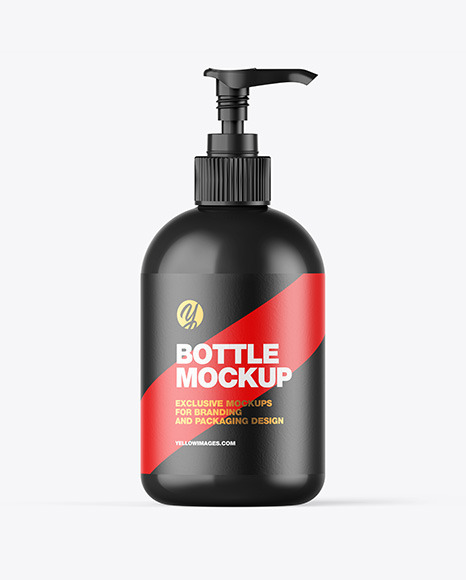 Glossy Bottle w/ Open Pump Mockup