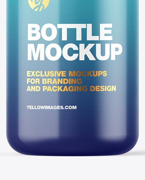 Glossy Bottle w/ Open Pump Mockup