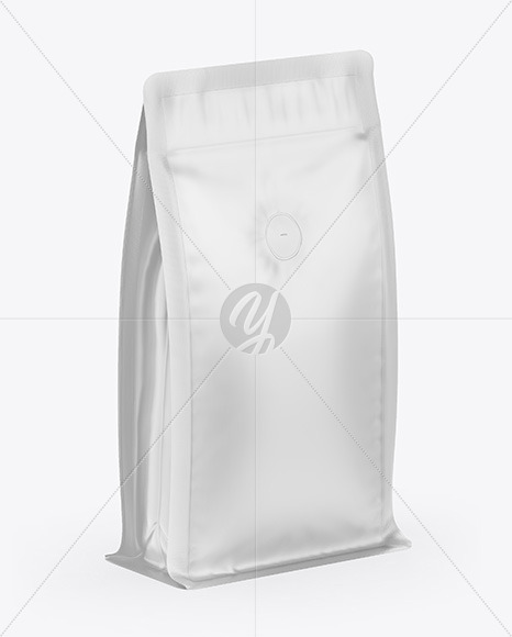 Matte Coffee Bag With Valve - Half Side View