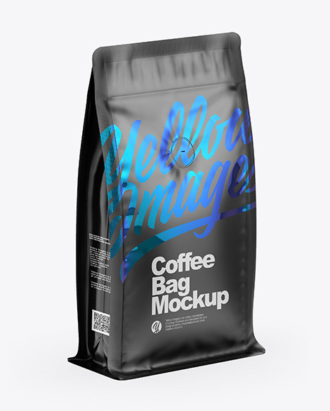 Matte Coffee Bag With Valve - Half Side View