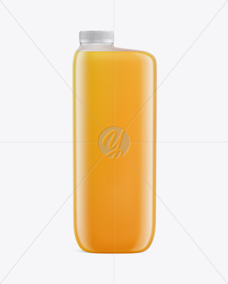 Plastic Bottle With Orange Juice Mockup