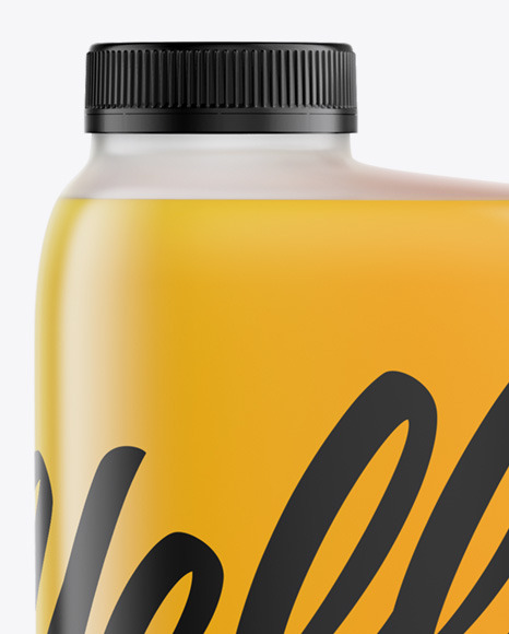 Plastic Bottle With Orange Juice Mockup