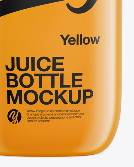 Plastic Bottle With Orange Juice Mockup