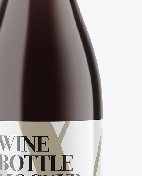 Green Glass Red Wine Bottle Mockup