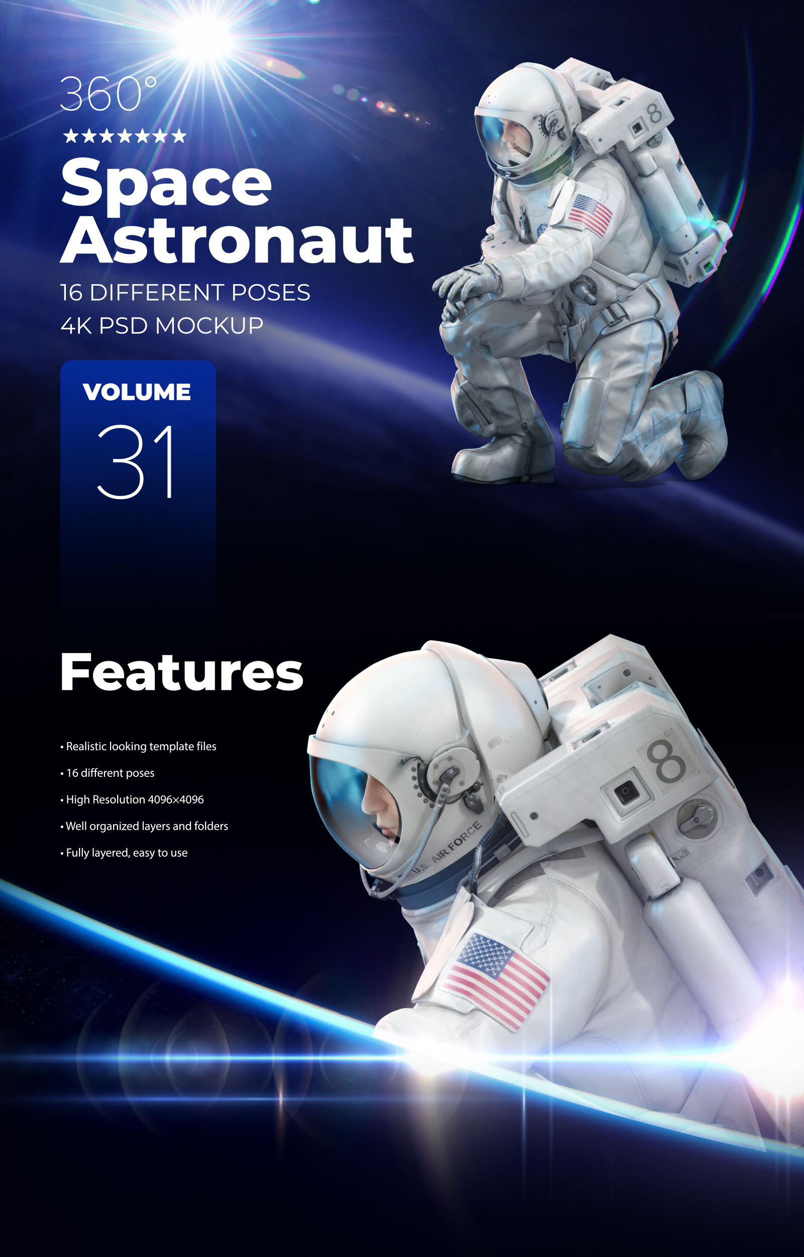 3D Mockup Space Astronaut #31