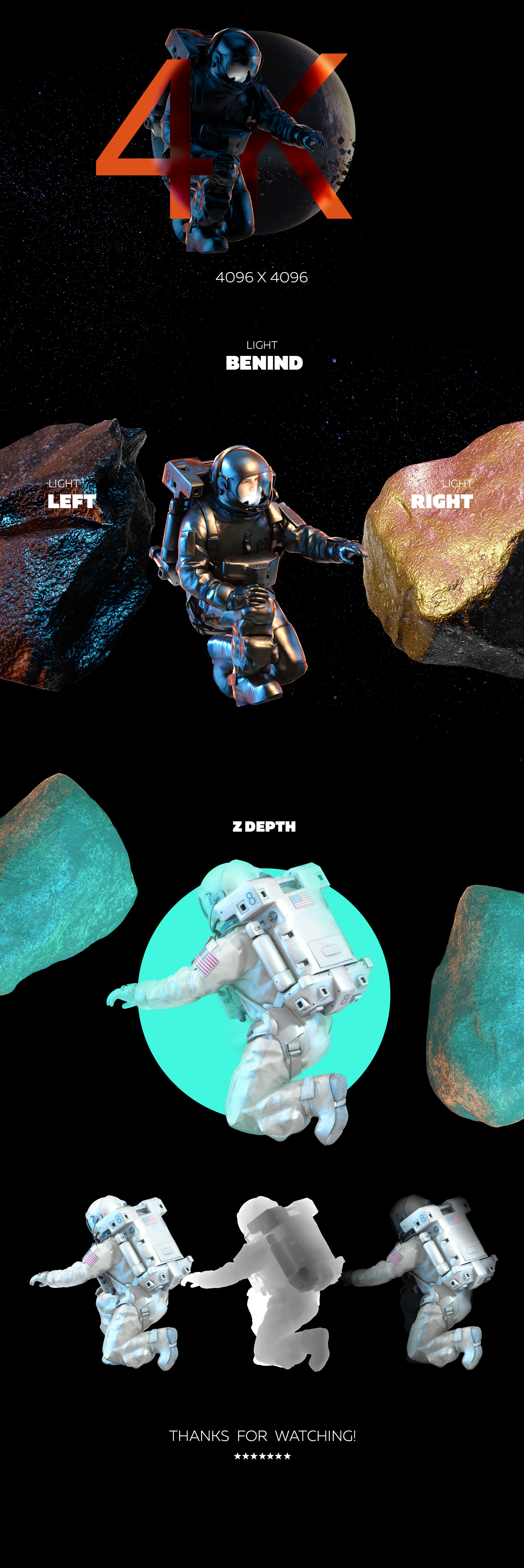 3D Mockup Space Astronaut #31