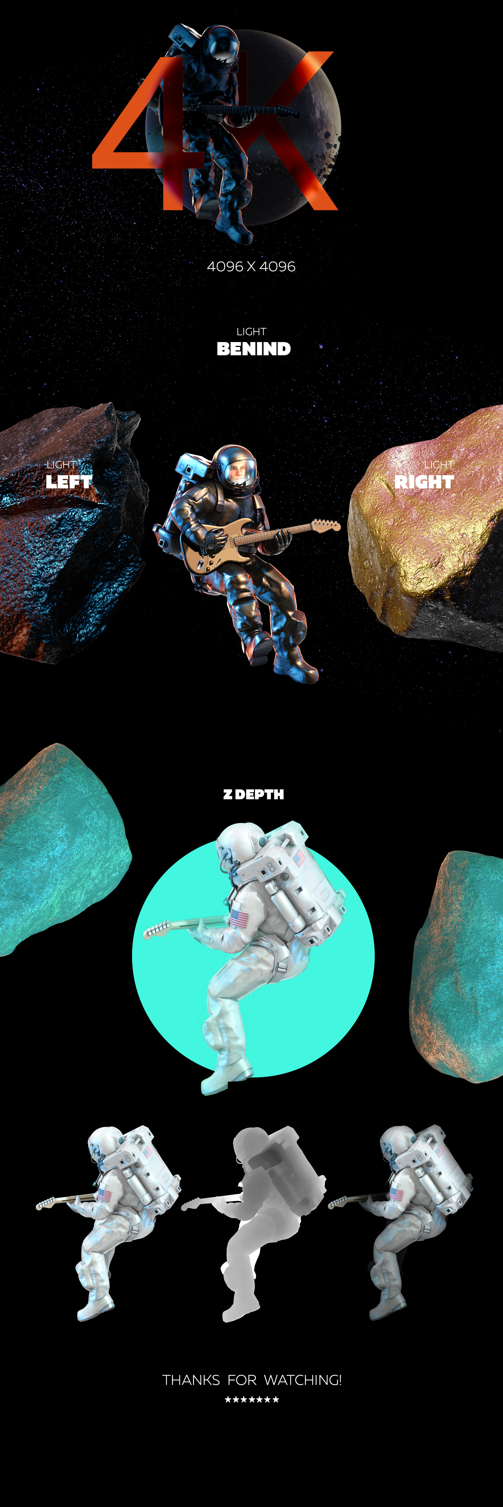 3D Mockup Space Astronaut #30