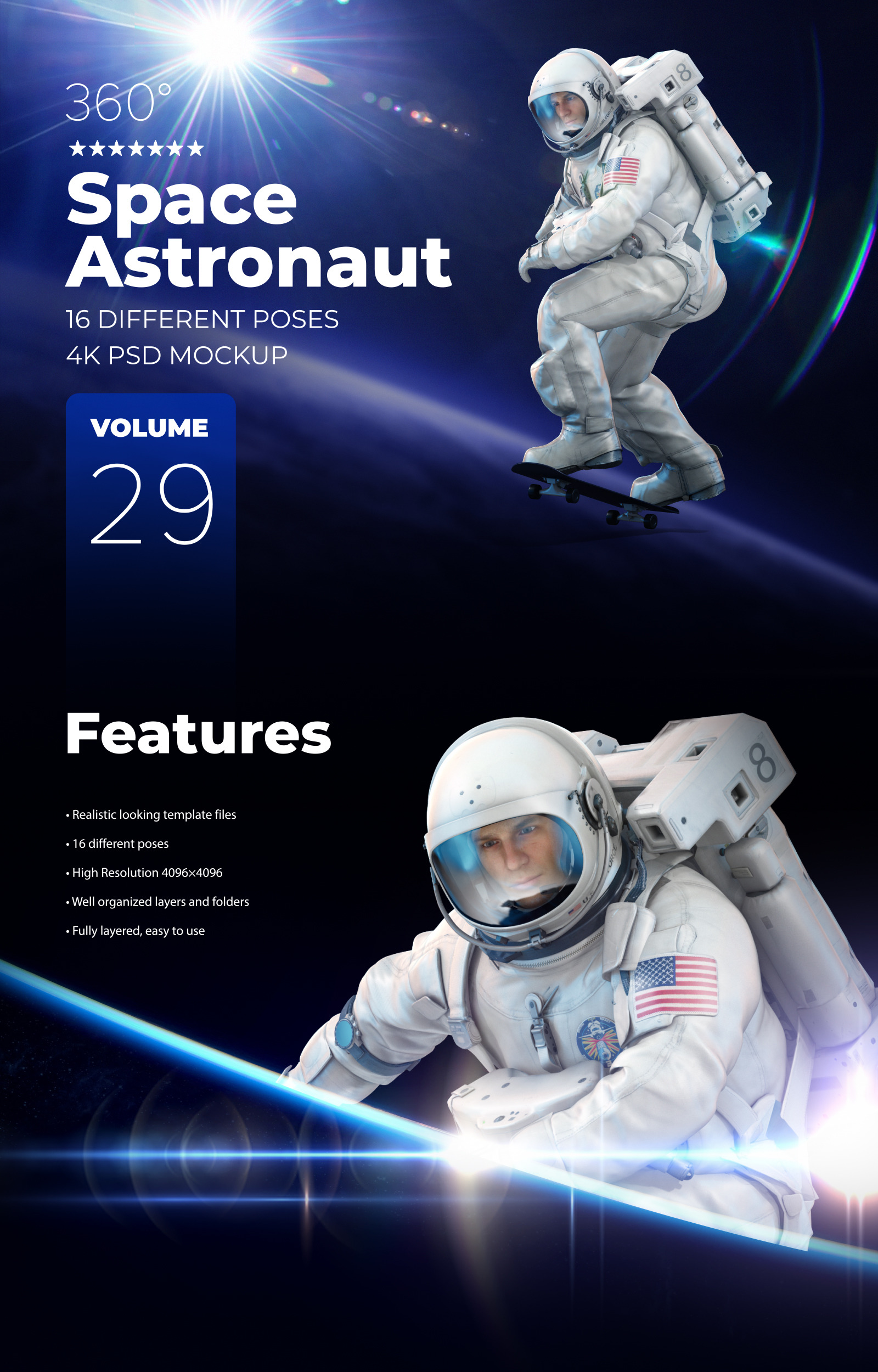3D Mockup Space Astronaut #29 3D Mockup Space Astronaut #29