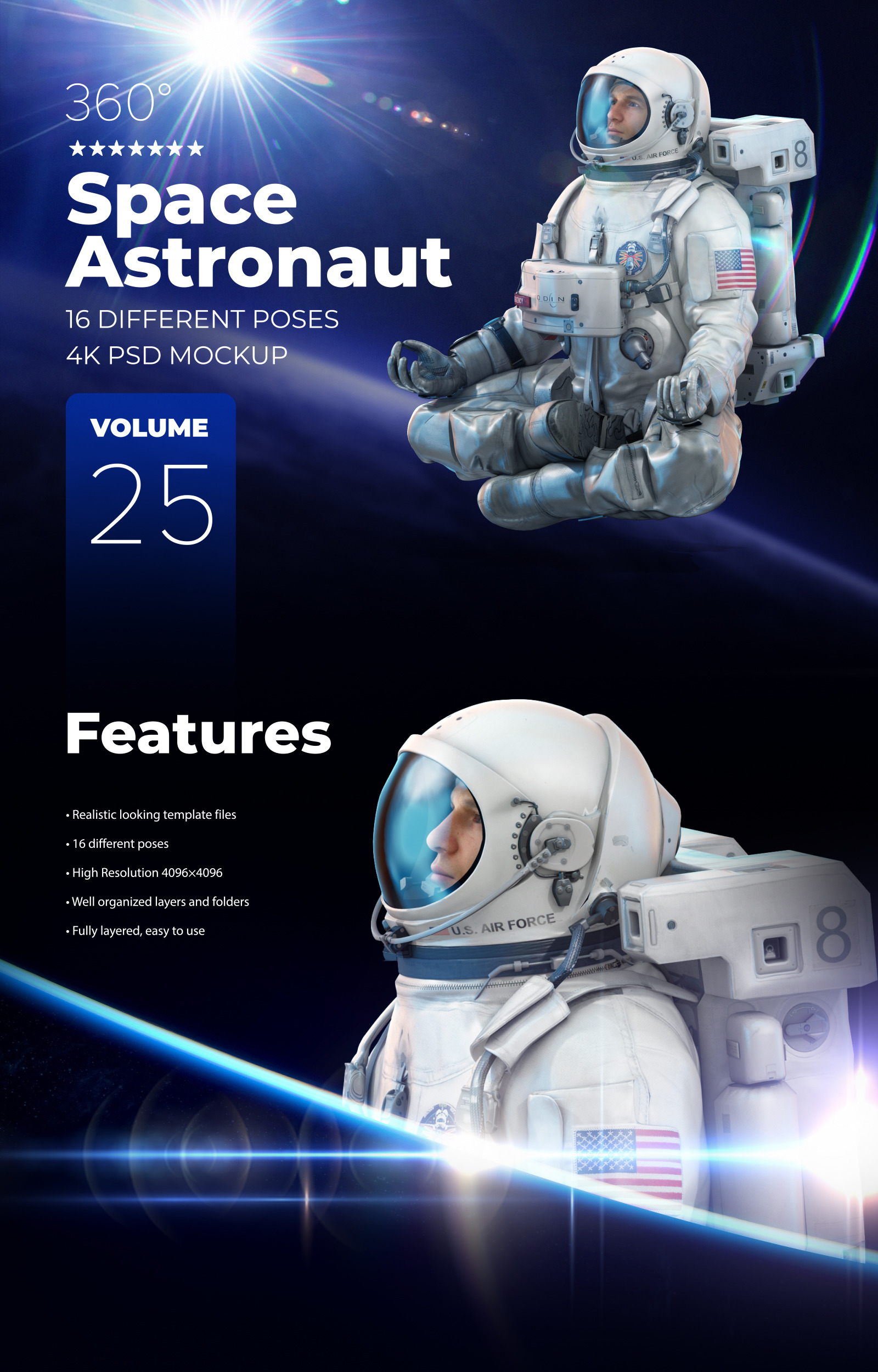 3D Mockup Space Astronaut #25 3D Mockup Space Astronaut #25