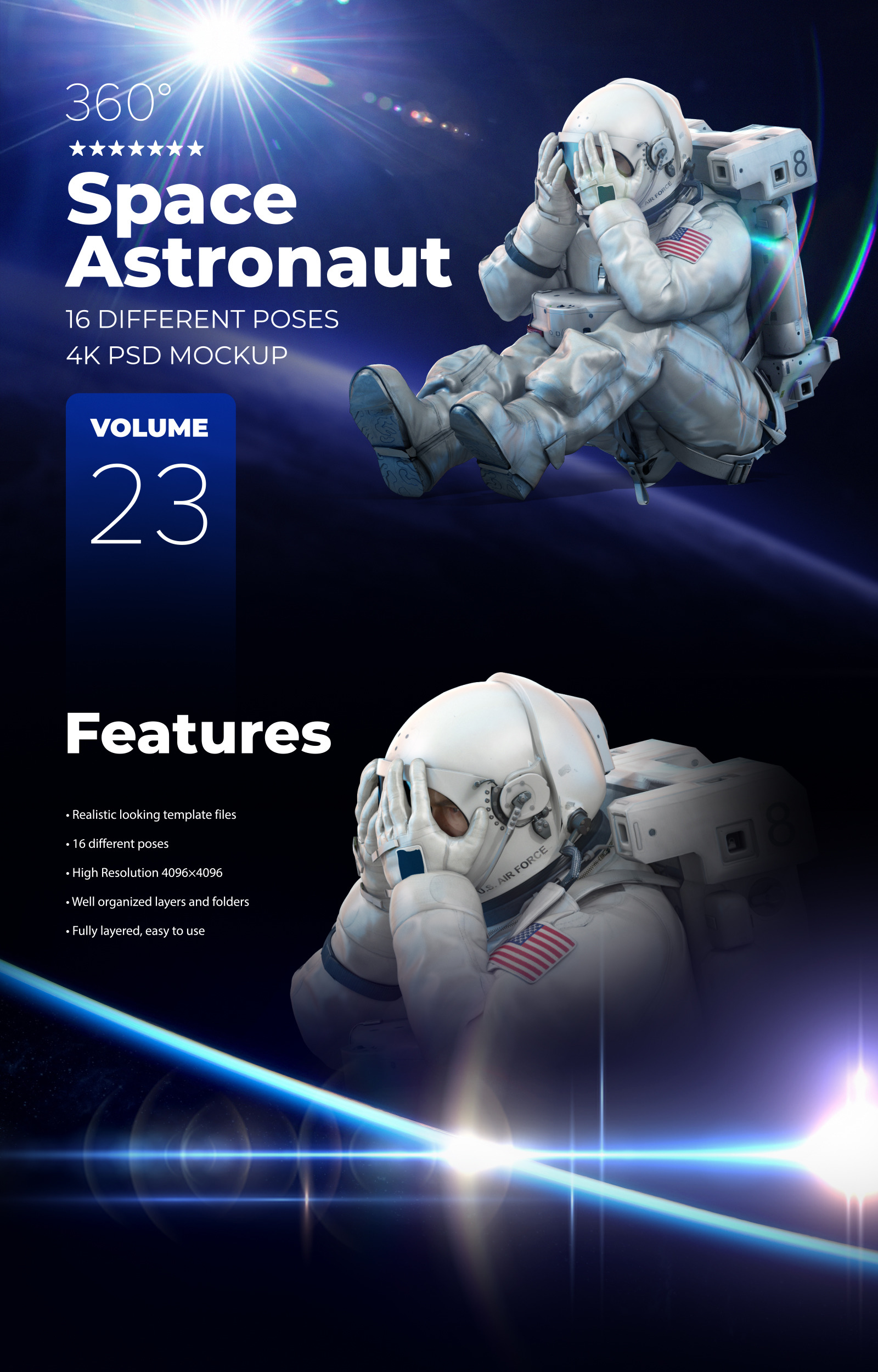 3D Mockup Space Astronaut #23 3D Mockup Space Astronaut #23