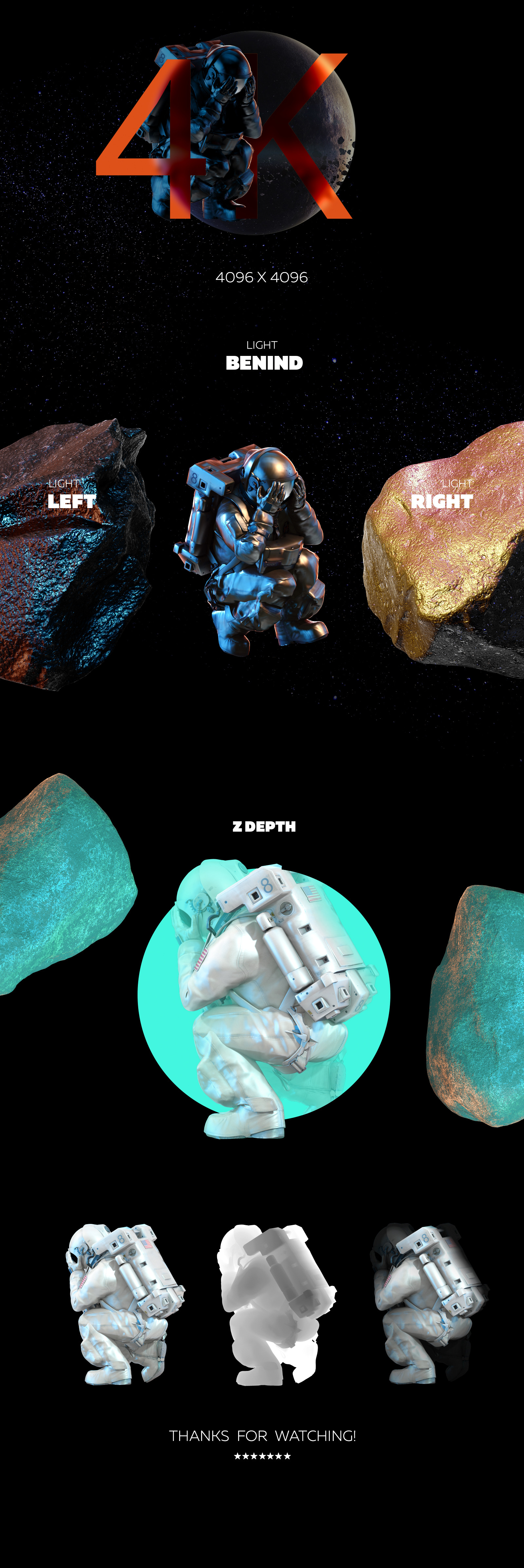 3D Mockup Space Astronaut #22 3D Mockup Space Astronaut #22