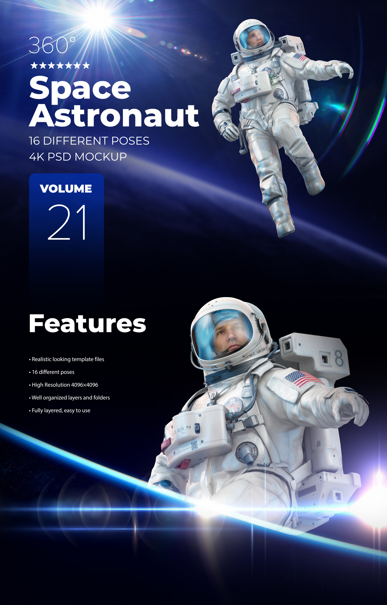 3D Mockup Space Astronaut #21 3D Mockup Space Astronaut #21
