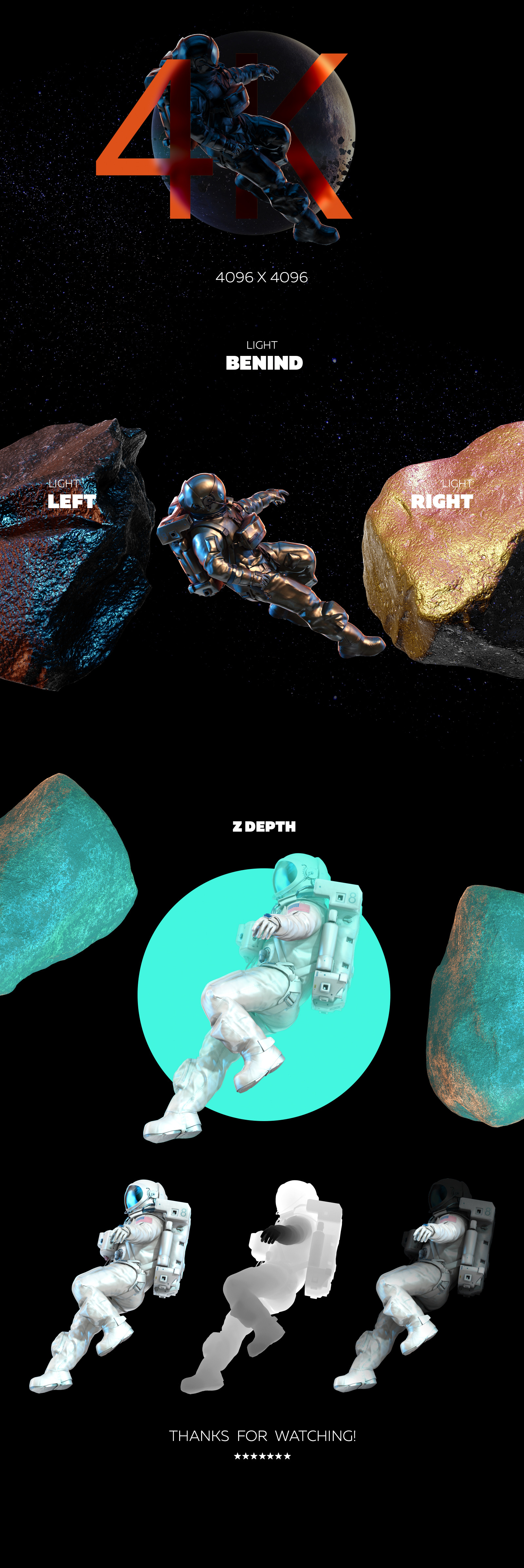 3D Mockup Space Astronaut #21 3D Mockup Space Astronaut #21
