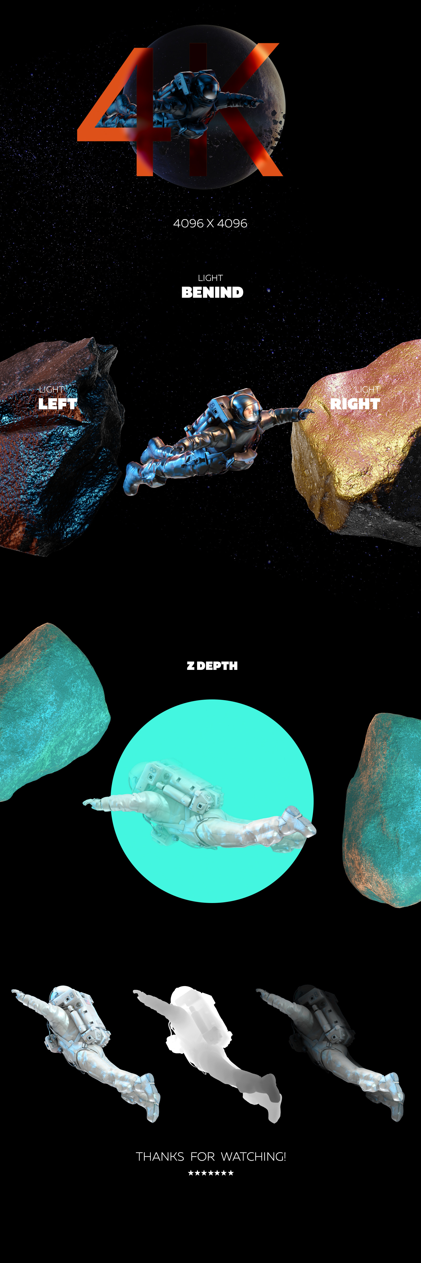 3D Mockup Space Astronaut #20 3D Mockup Space Astronaut #20