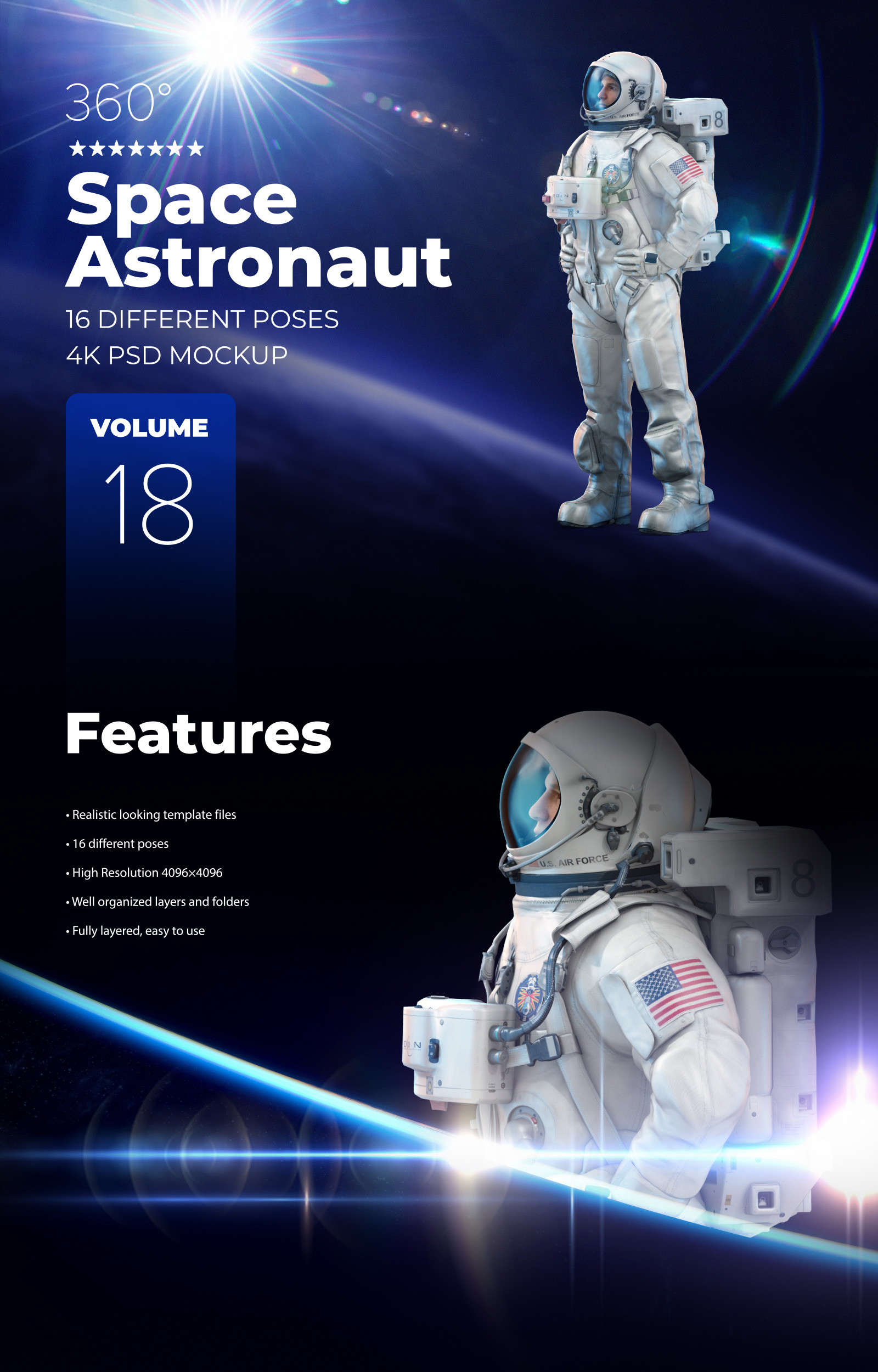 3D Mockup Space Astronaut #18