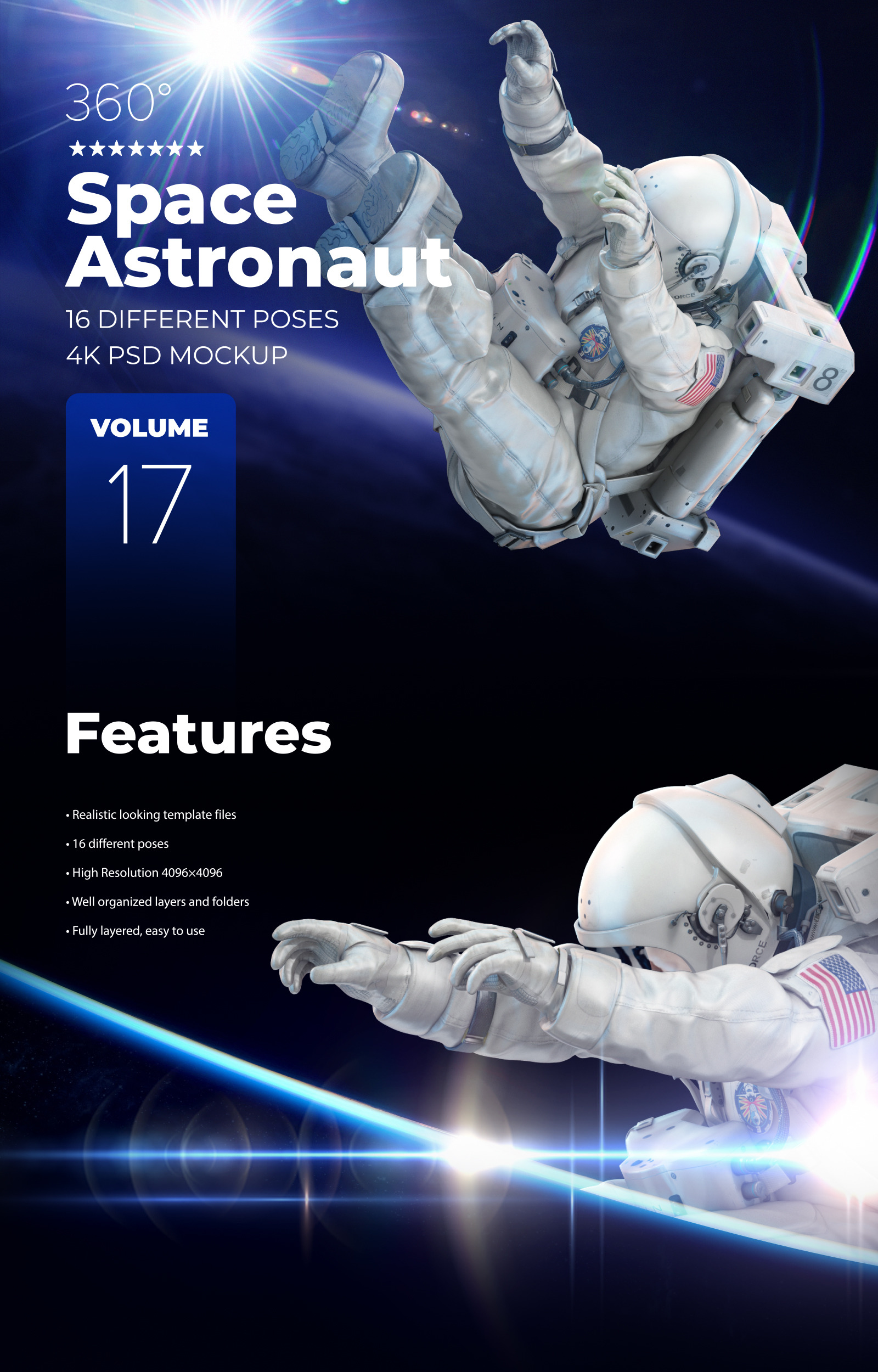 3D Mockup Space Astronaut #17 3D Mockup Space Astronaut #17