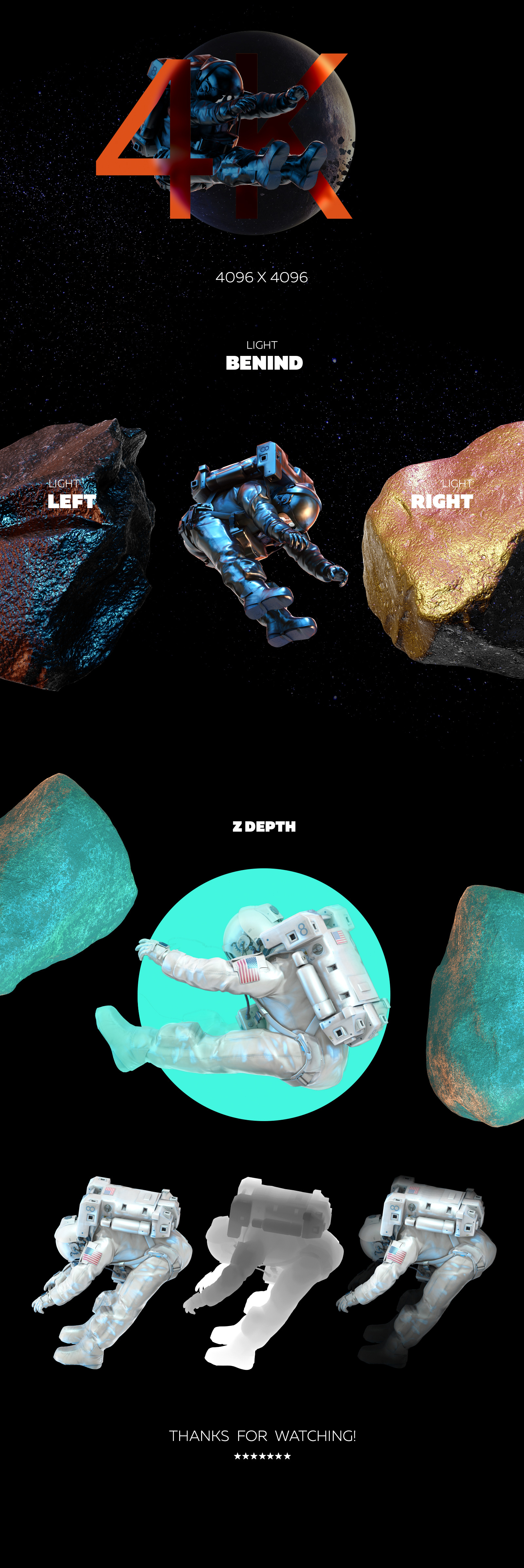 3D Mockup Space Astronaut #17 3D Mockup Space Astronaut #17