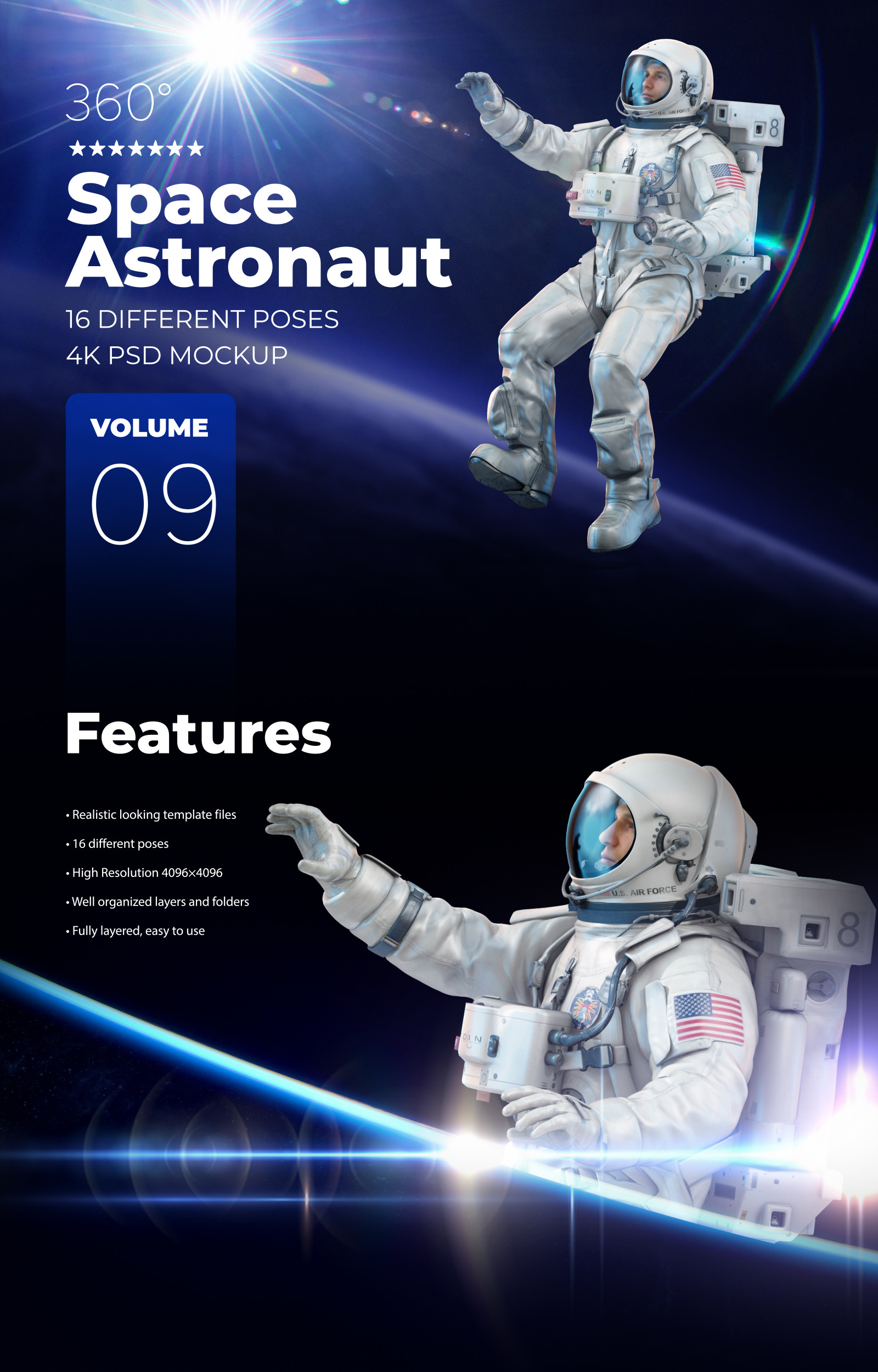 3D Mockup Space Astronaut #09