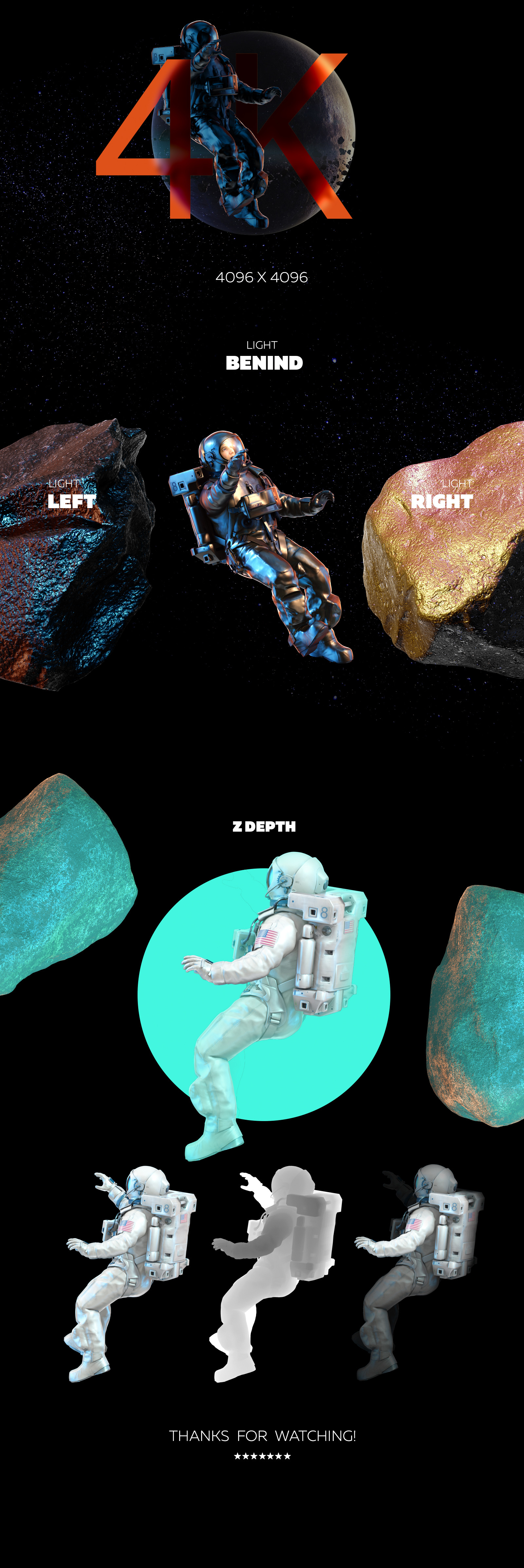 3D Mockup Space Astronaut #09