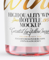 Clear Glass Pink Wine Bottle Mockup