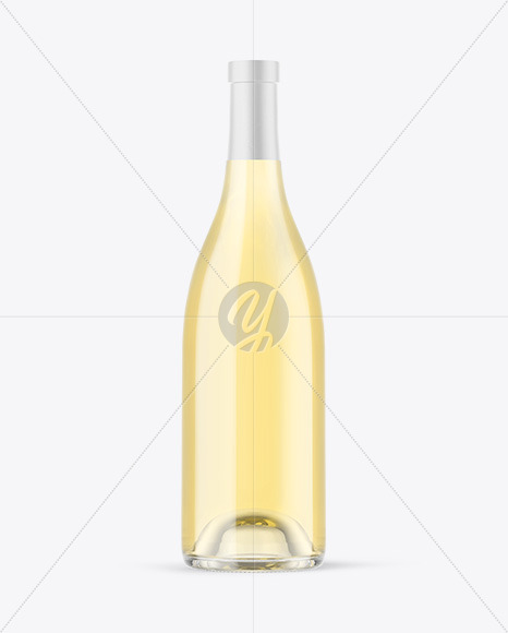 Clear Glass White Wine Bottle Mockup