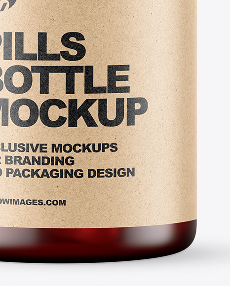 Frosted Red Pills Bottle Mockup