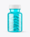 Frosted Colored Pills Bottle Mockup