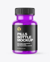 Frosted Colored Pills Bottle Mockup