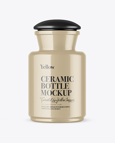 Glossy Ceramic Bottle Mockup