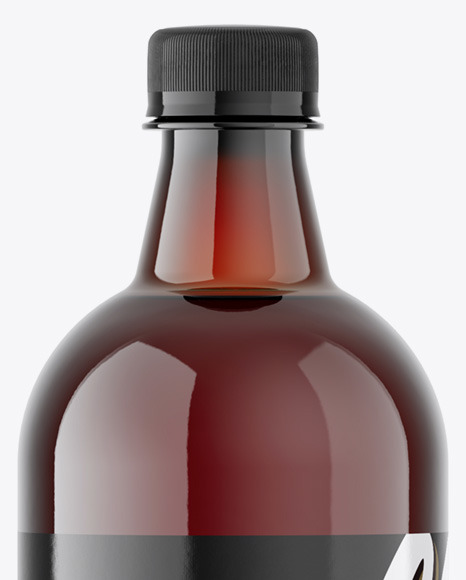 Amber Plastic Beer Bottle Mockup