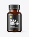 Dark Amber Pills Bottle Mockup