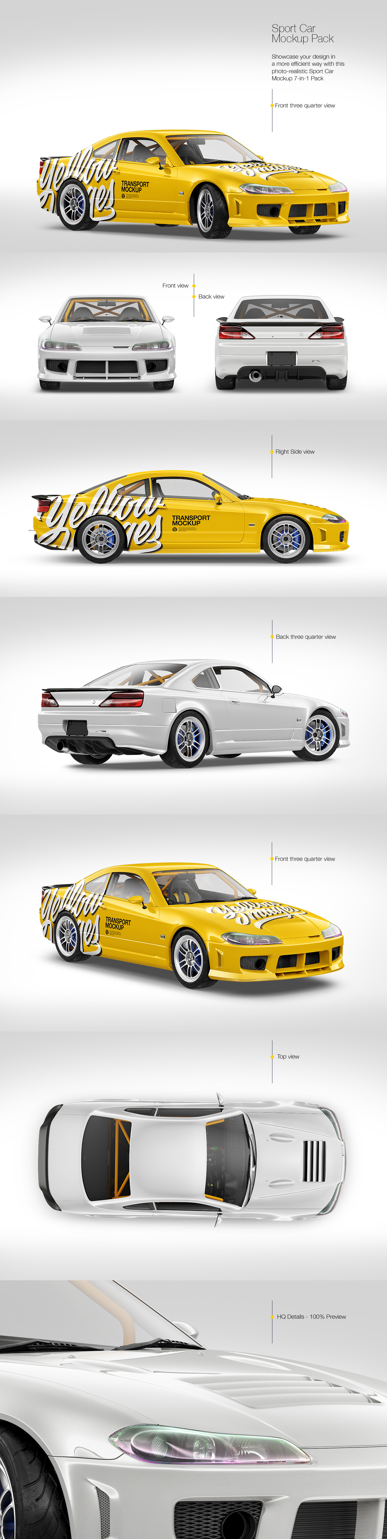 Sport Car Mockup Pack Sport Car Mockup Pack