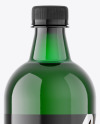 Green Plastic Beer Bottle Mockup