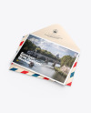 Matte Envelope w/ Postcard Mockup