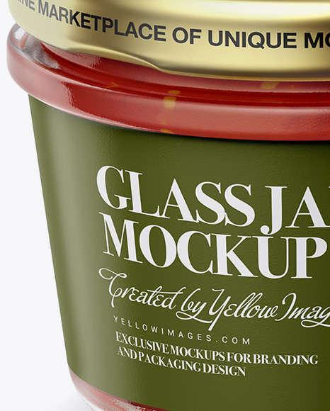 Glass Jar with Sweet Chilli Sauce Mockup - Halfside View