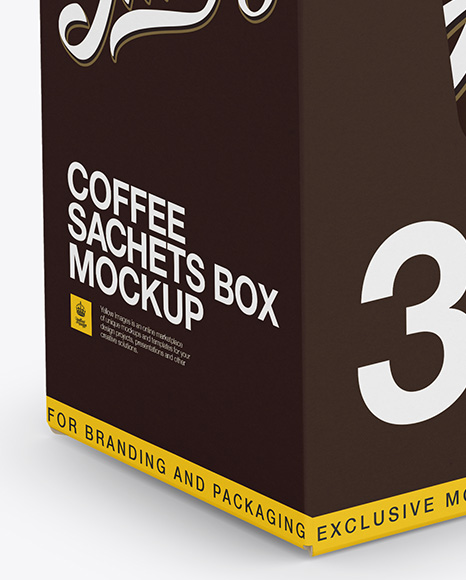 Closed 36x Sachets Box Mockup - Halfside View - Free Download Images